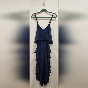 NEW MIKA & GALA NAVY BLUE DRESS WITH RUFFLES SIZE 10